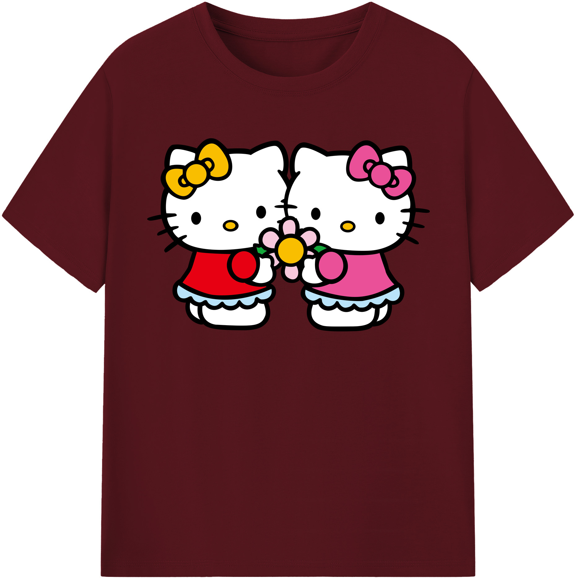 （画像用） Hello Kitty ハローキティ 綿100％半袖Tシャツ（フロントプリント）